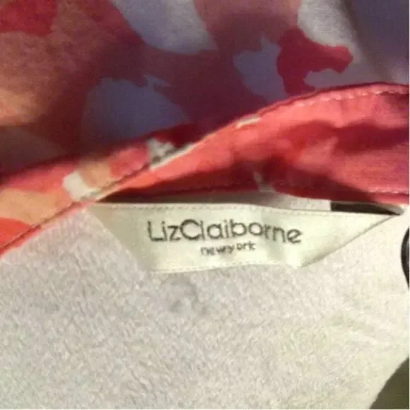 Liz Claiborne New York Pink Floral Round Neck 3/4 Sleeve Top XL - Picture 3 of 8